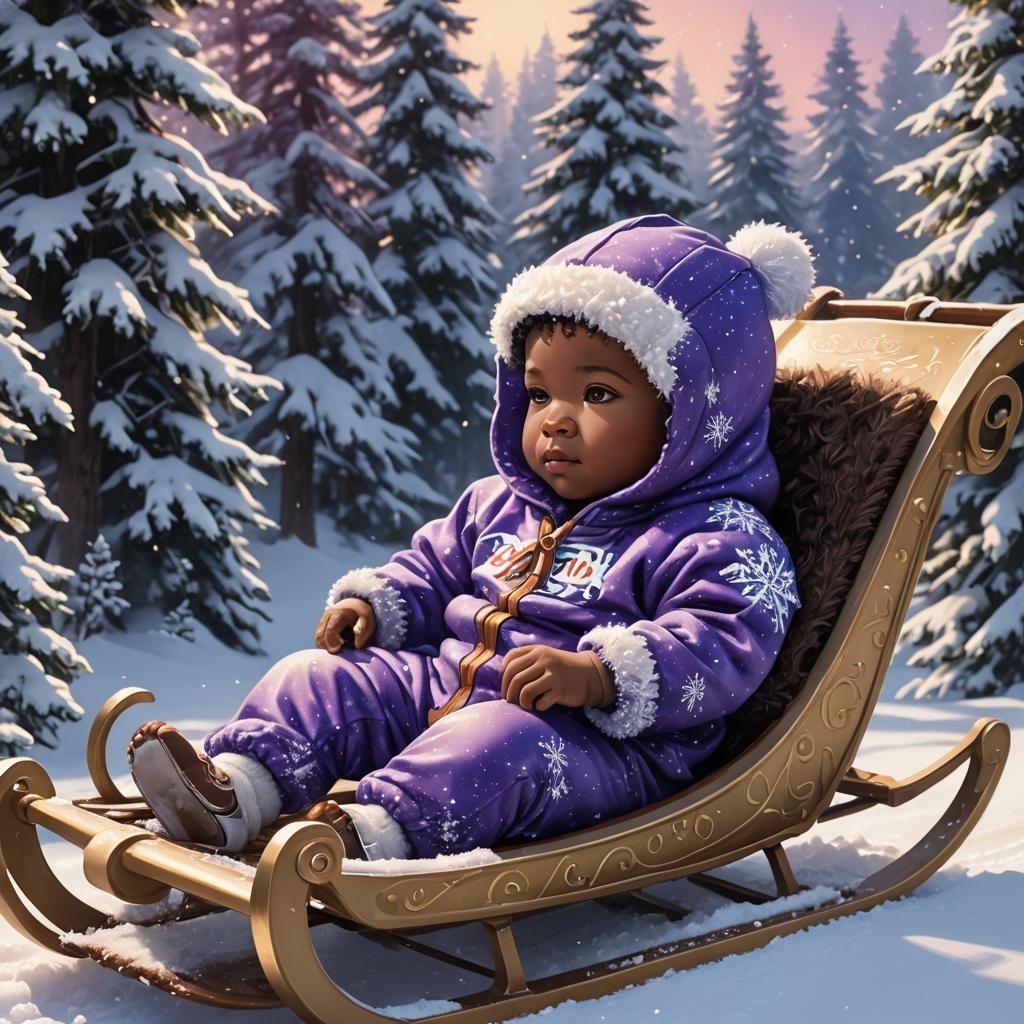 Baby in Winter Wonderland: Fantasy Concept Art