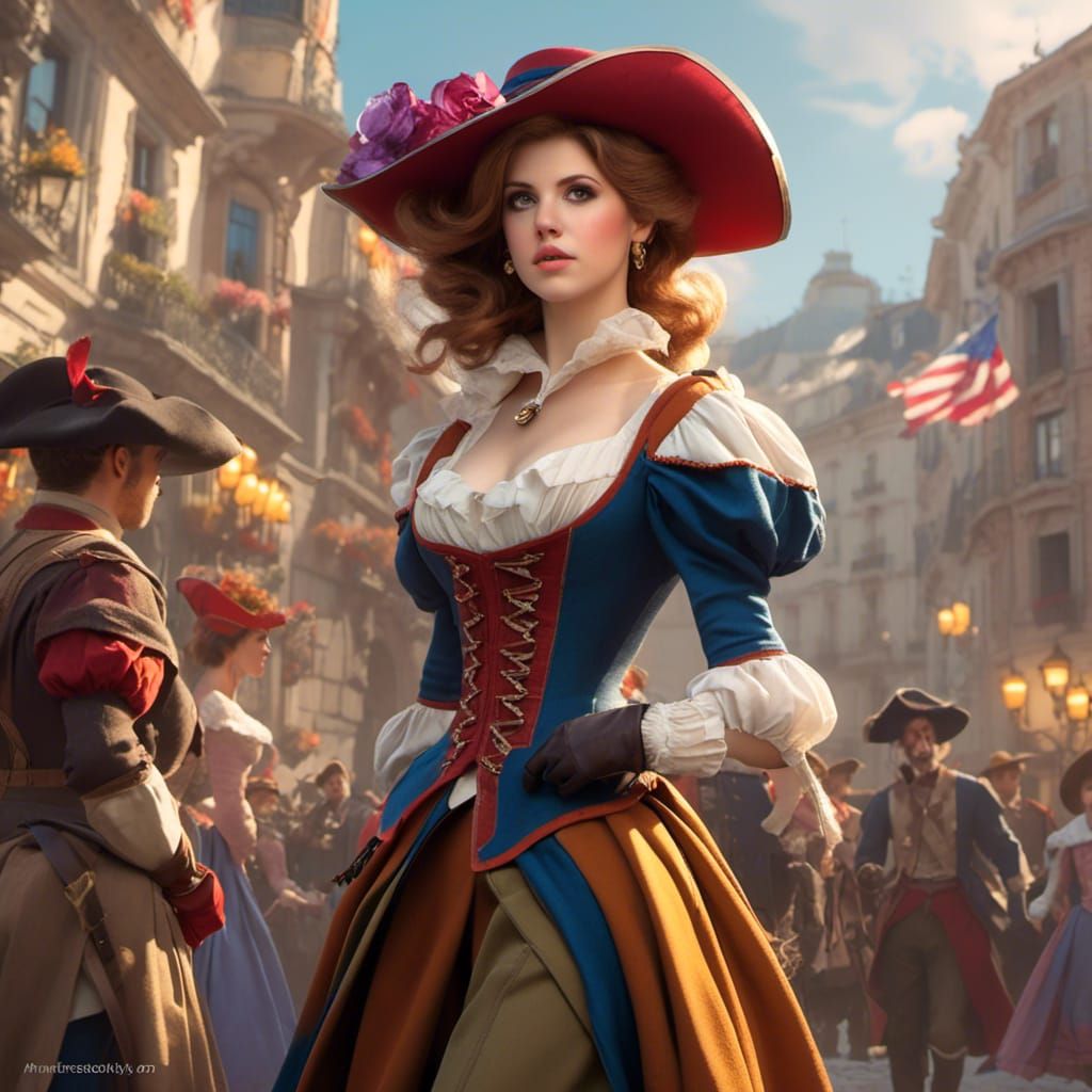 Anna Kendrick as Musketeer in Pin-Up Style