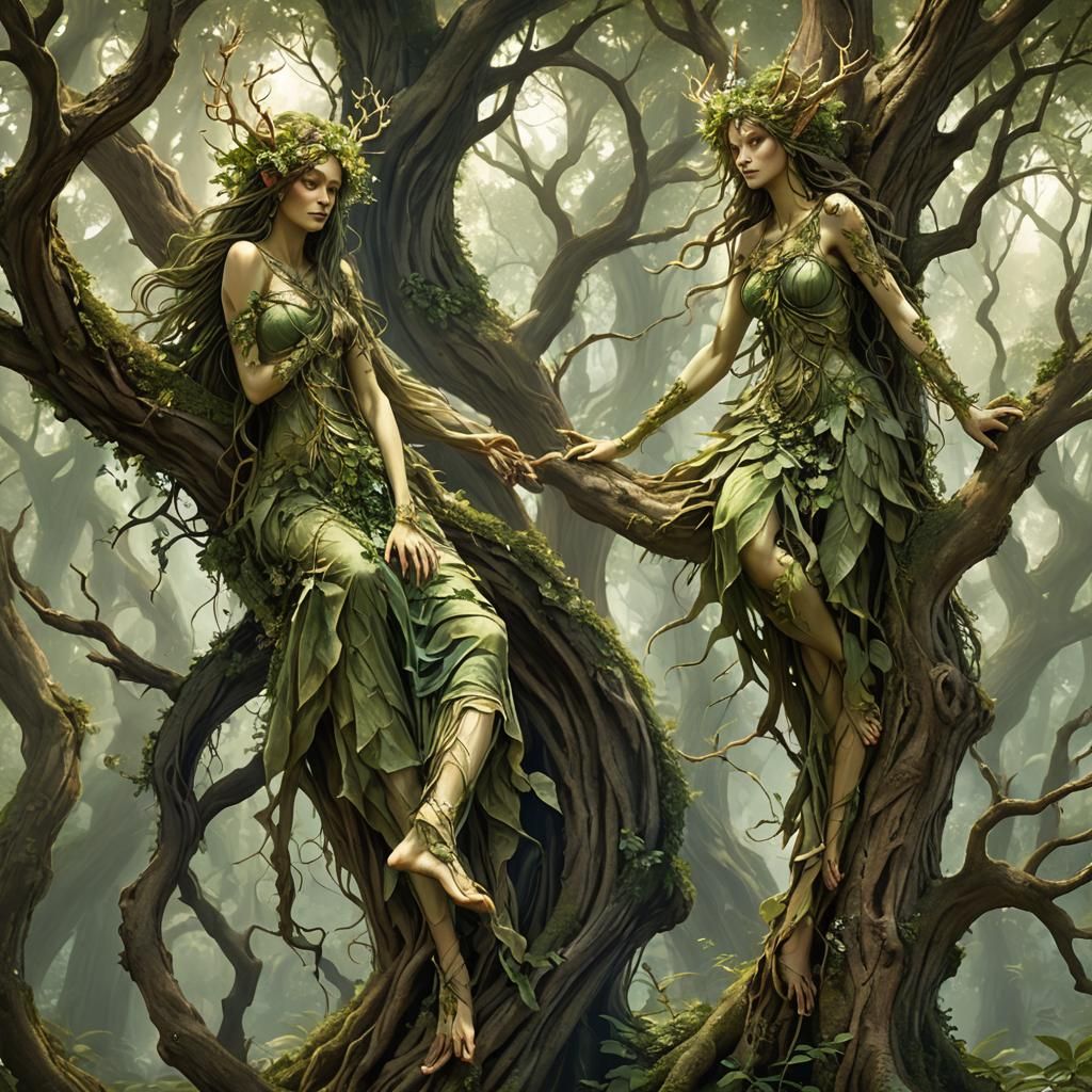 Enchanting Dryads: Guardians of the Sacred Groves