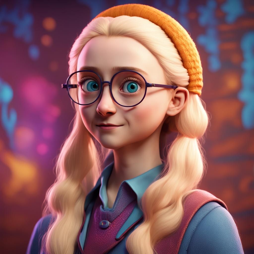 Luna Lovegood in 3D Digital Art Style