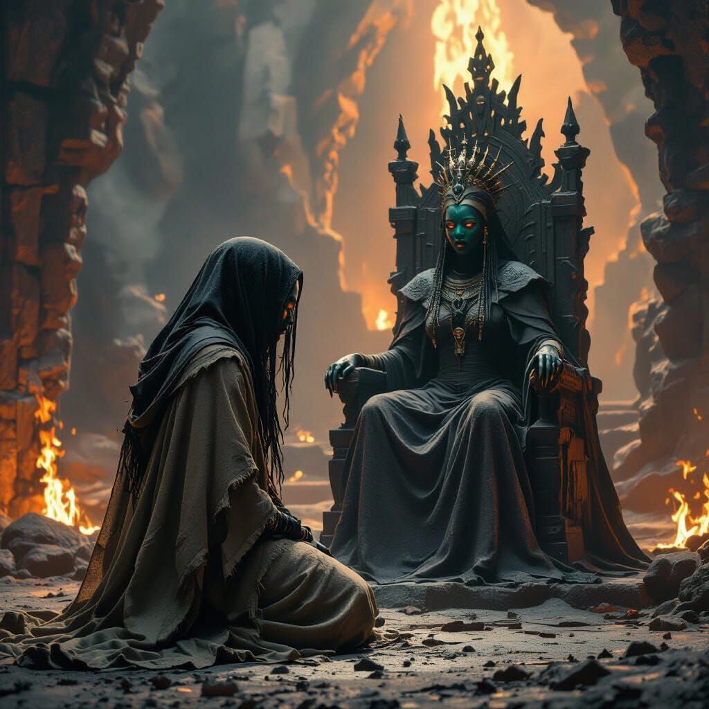 Lady Eno Kneels Before the Queen of the Dead