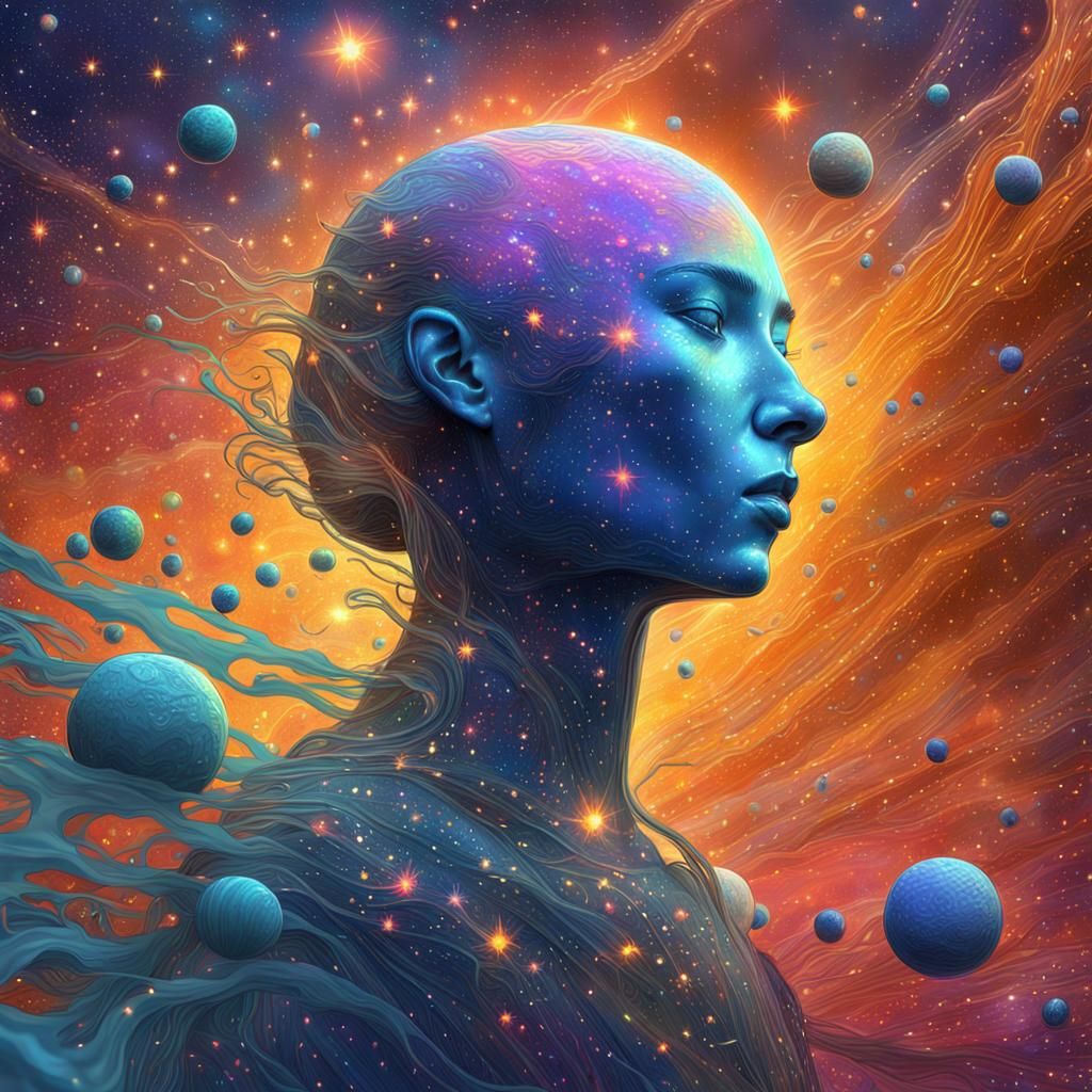 Cosmic Rain on Venus in Holographic Illustration