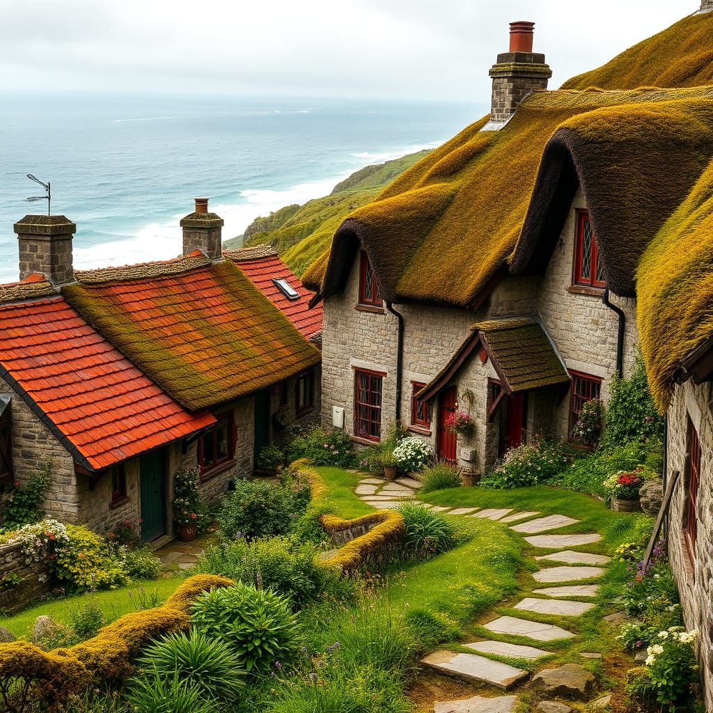 Charming Thatched Cottages Overlook the North Sea
