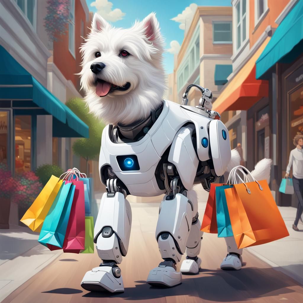 Furry Robot Friend Gets the Shopping