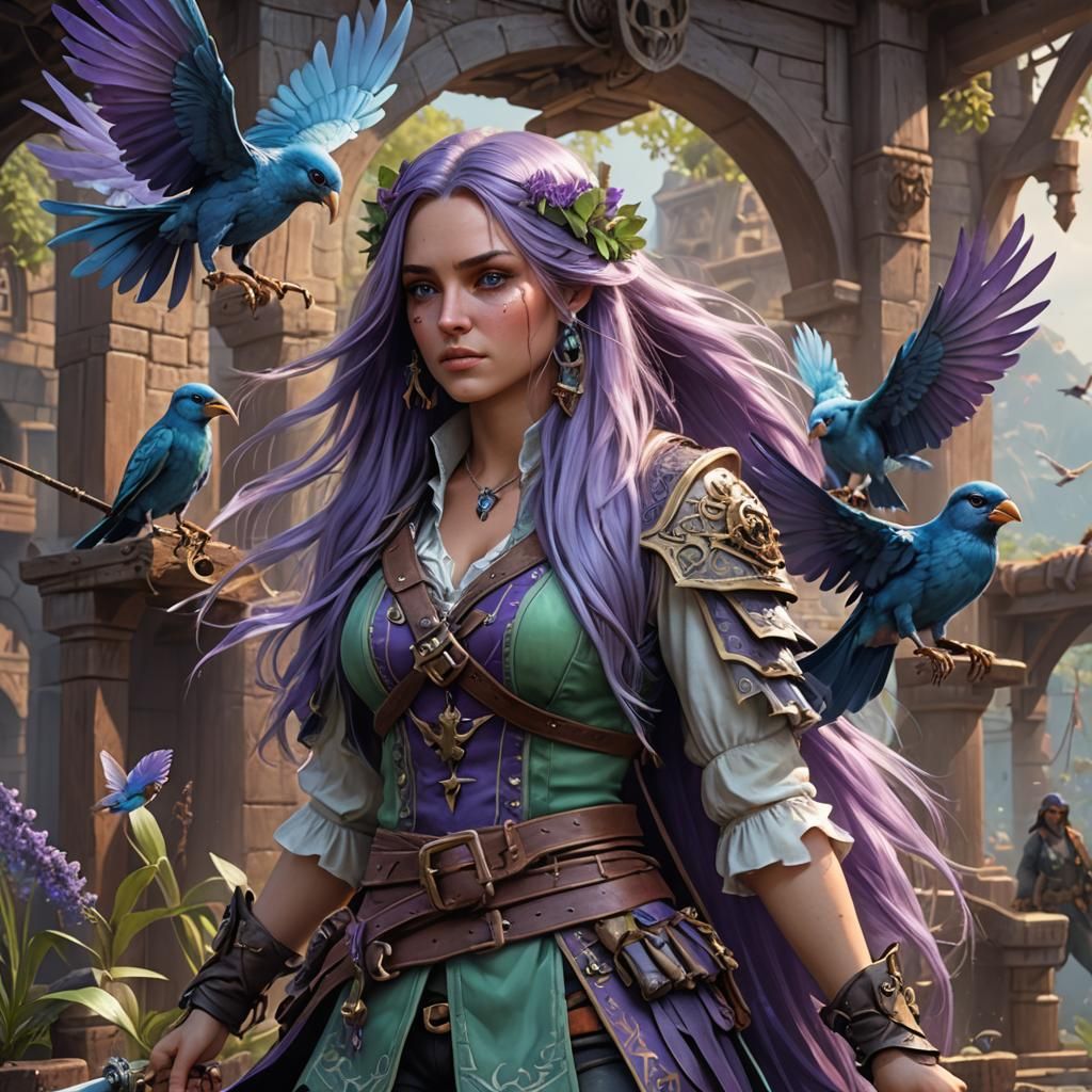 Fantasy Elf Pirate Warrior with Fairy Wings
