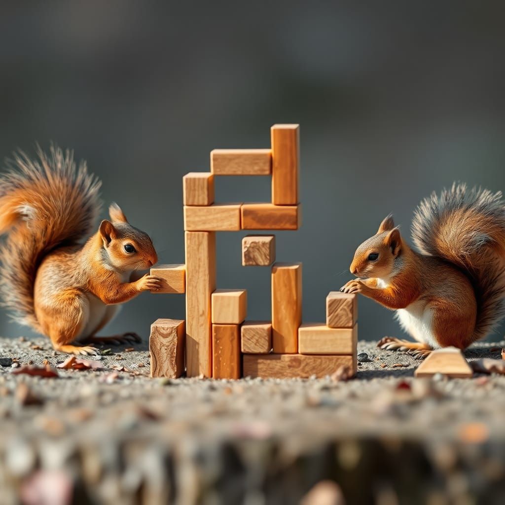 Squirrels Solve Tetris Puzzle