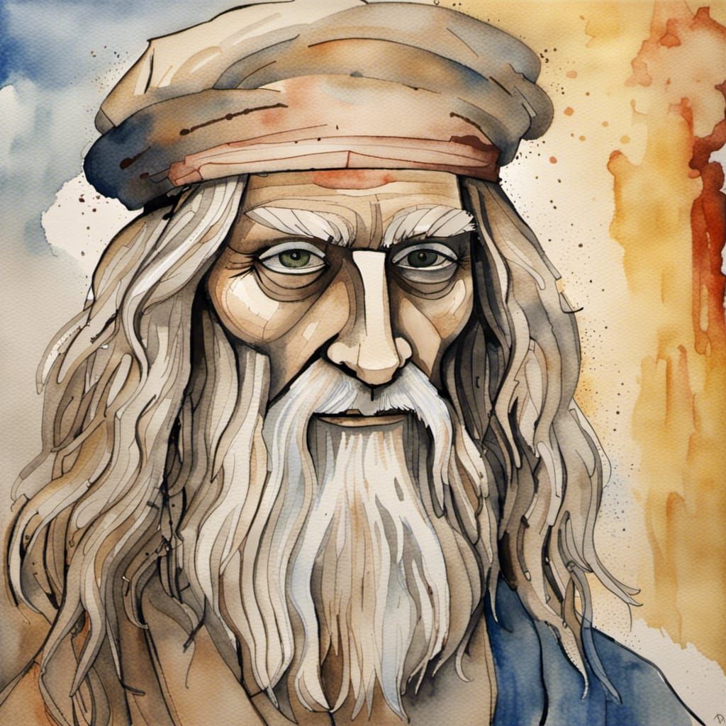 Street Portraits in Watercolor Art Brut Style