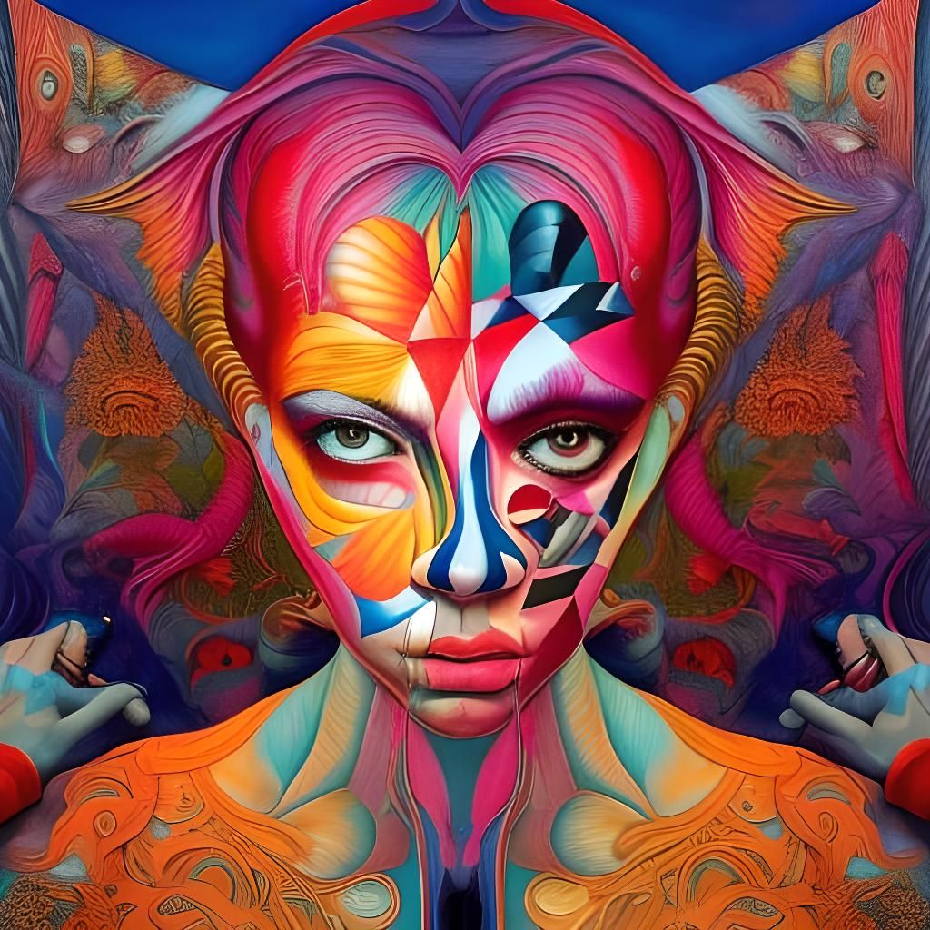 Striking Portrait with Bold Colors and Dynamic Lighting