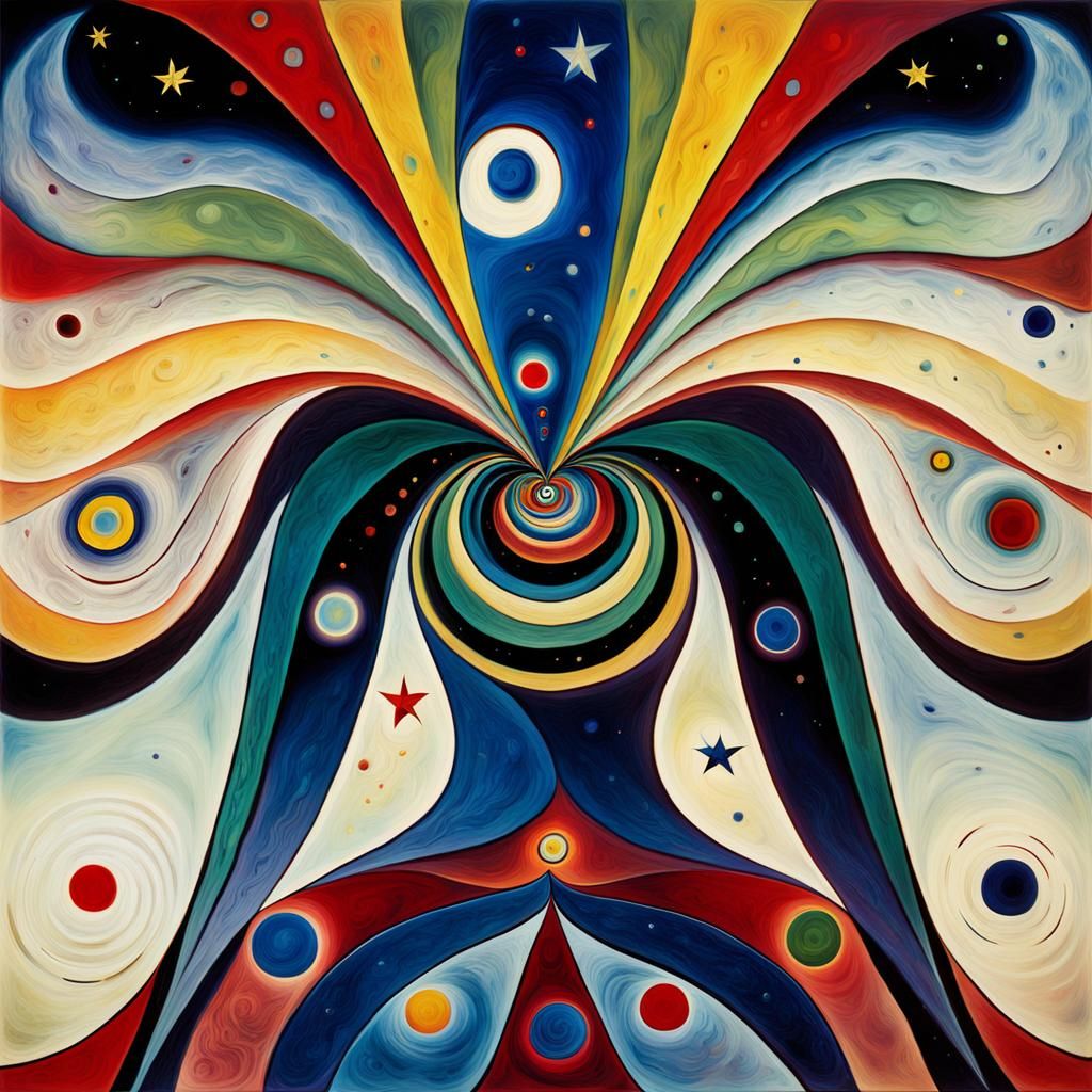 Abstract Fluorescent Stars in Fantasy Dreamscape