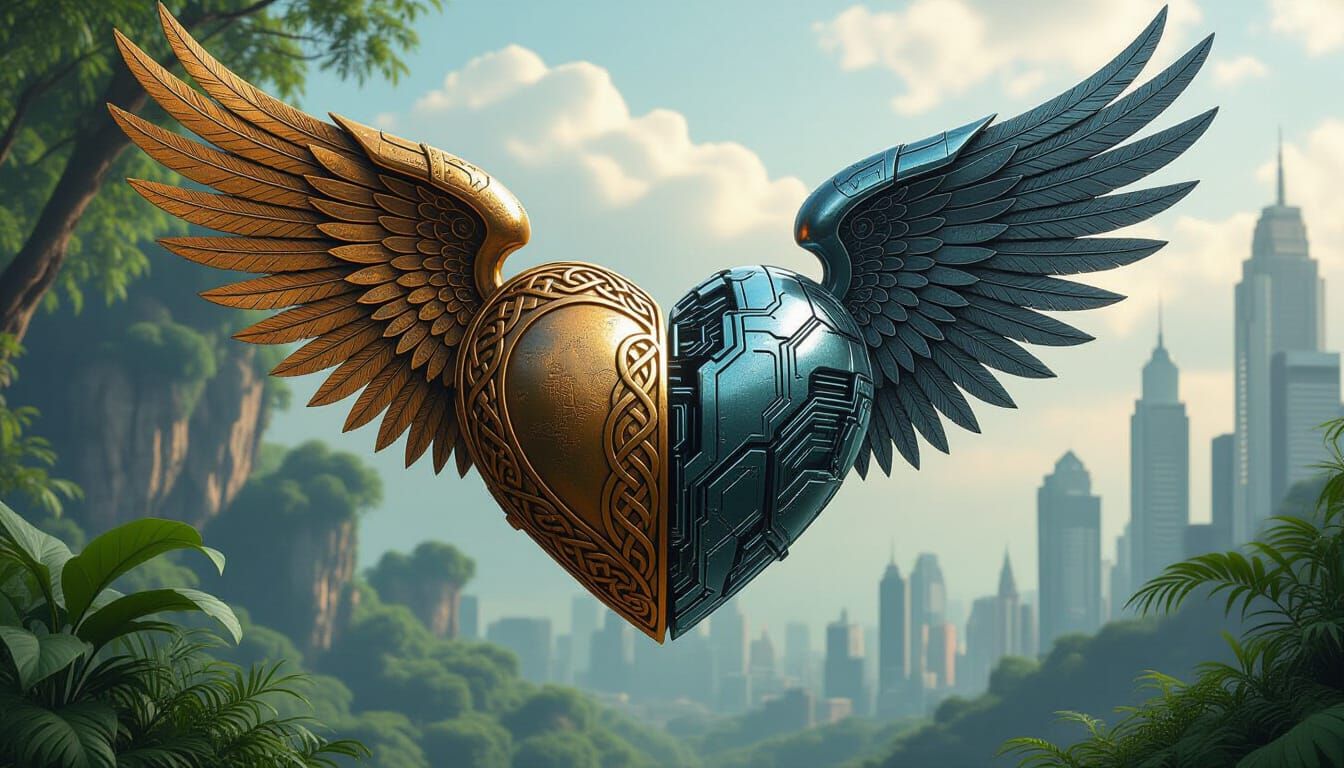 Heart with Wings: Bronze Age Meets Cyberpunk