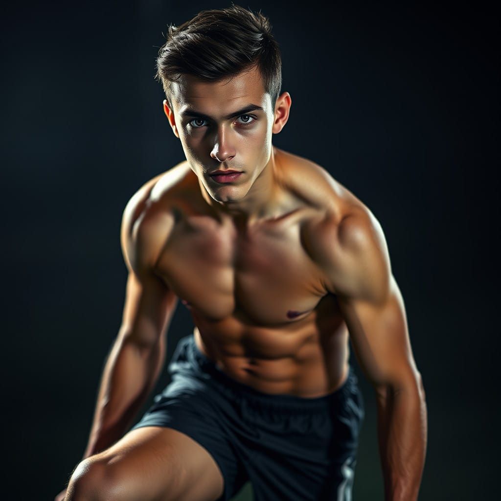 Confident Male Soccer Player in Athletic Pose