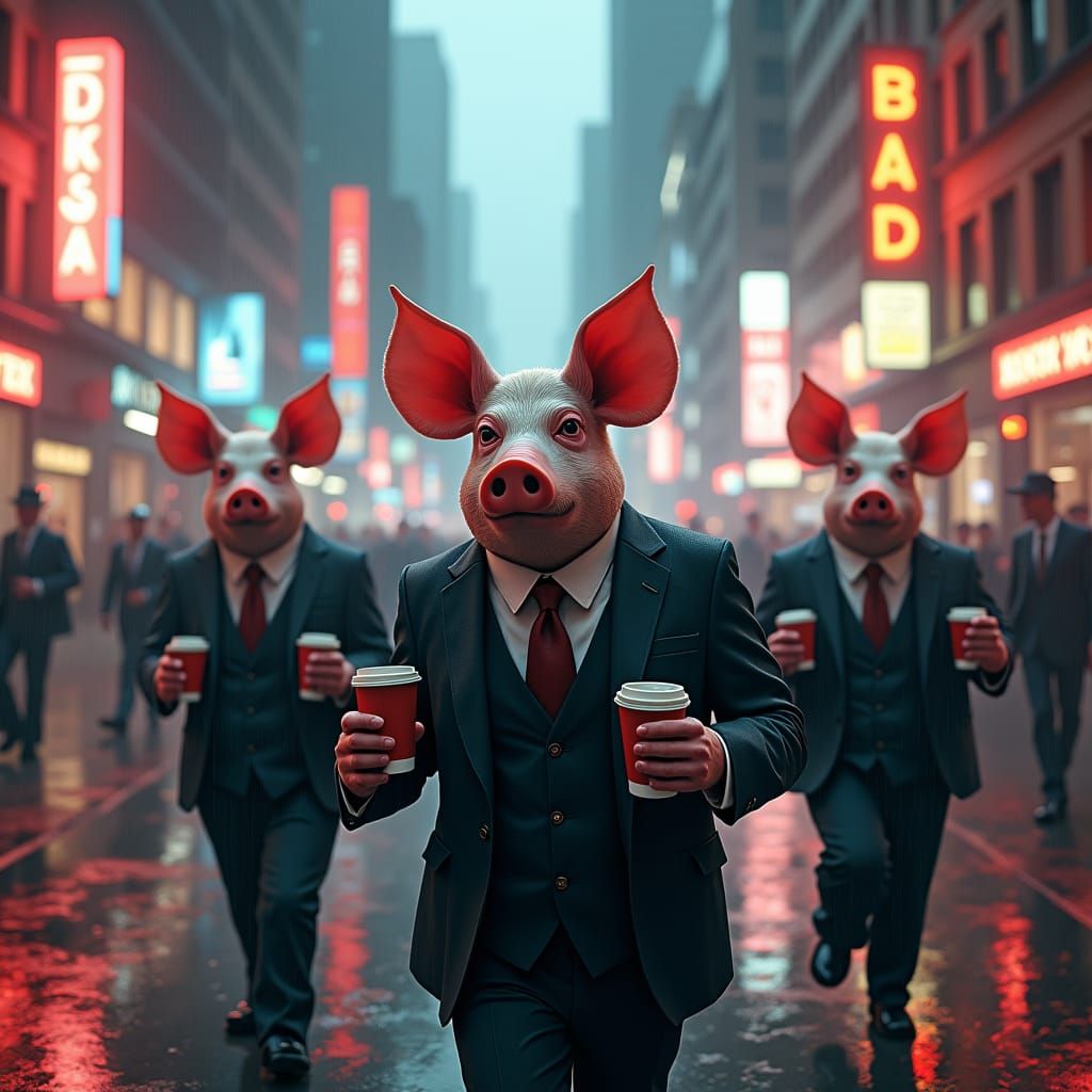 Pigs in Suits in Zombie City, Concept Art
