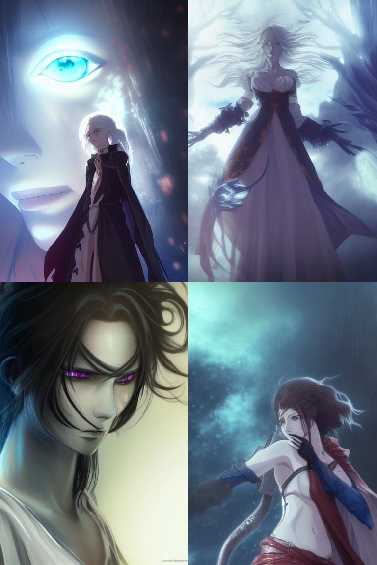 Salubri Couple: Vampire Healers in Anime Style