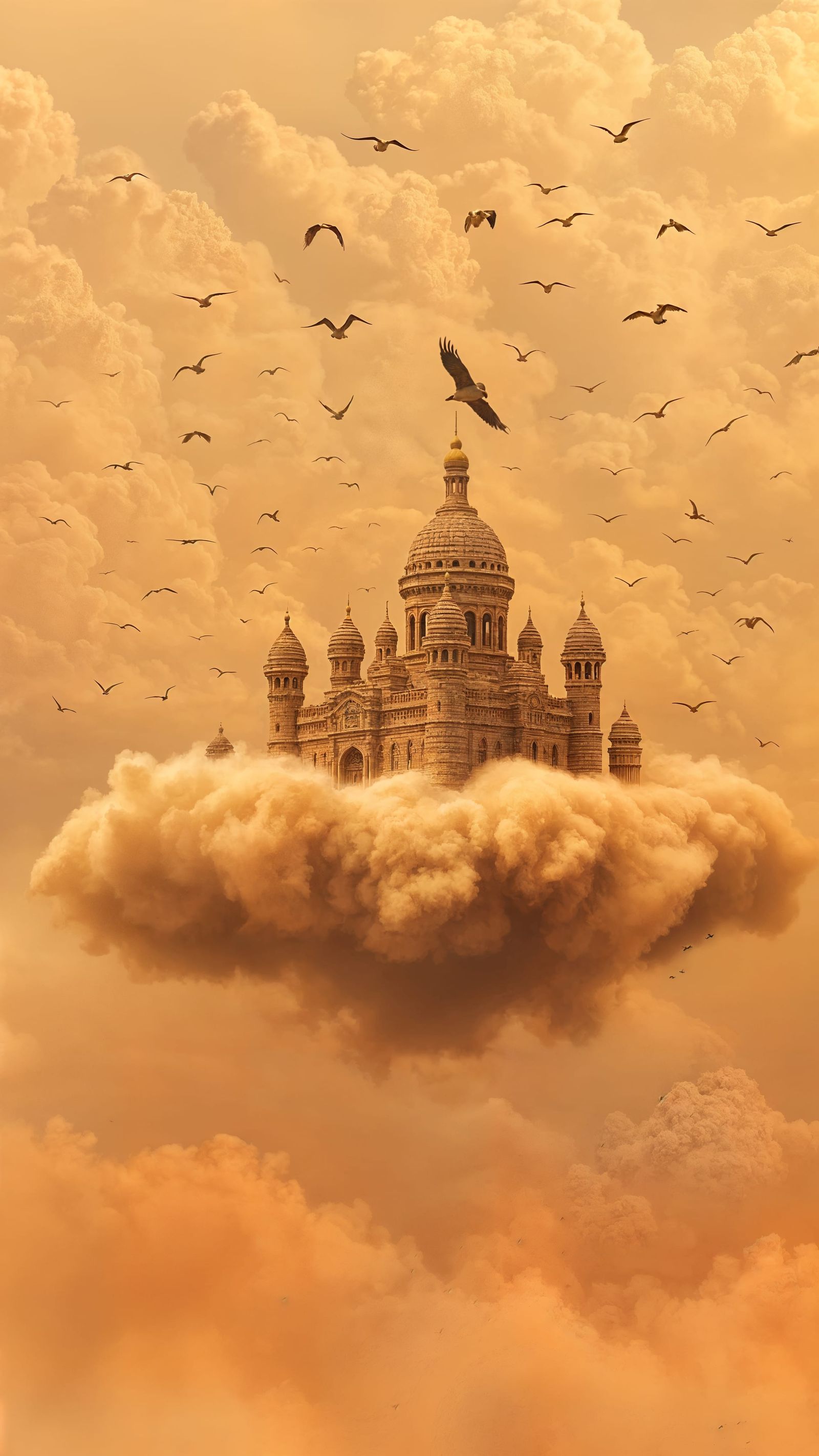 Floating Sandcastle on Sandstorm Cloud