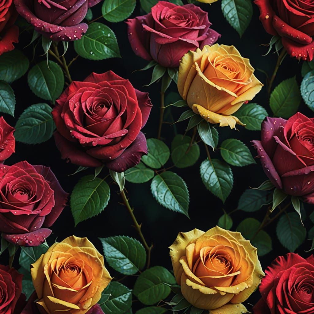 Stunning Close-Up of a Vibrant Rose in Dark, Natural Beauty