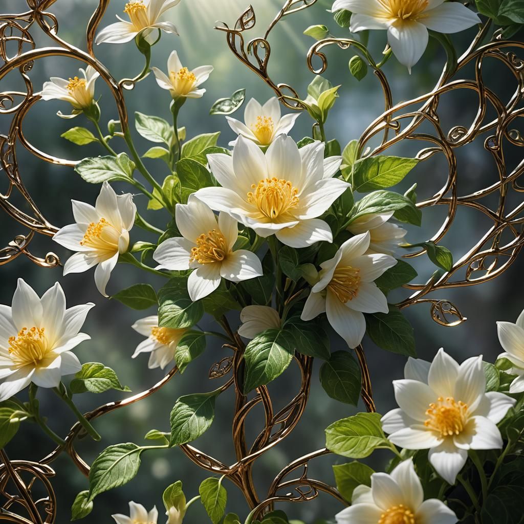 Celtic Flower Blooms in Hyperrealistic Sunlight