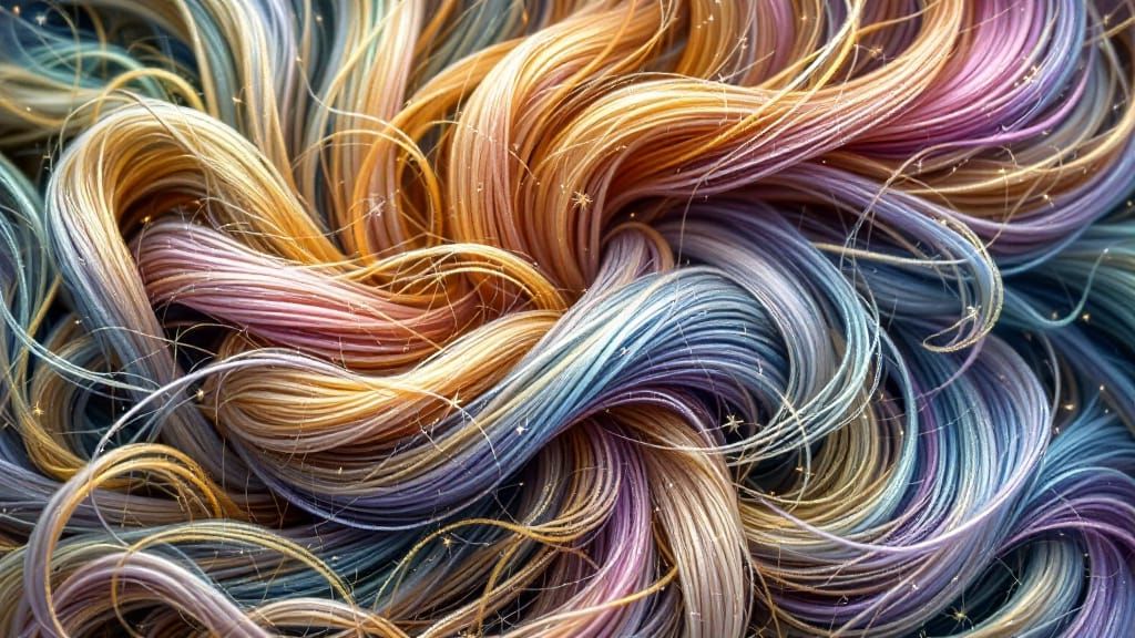 Celtic Fractal Hair Mosaic in Photorealistic Style