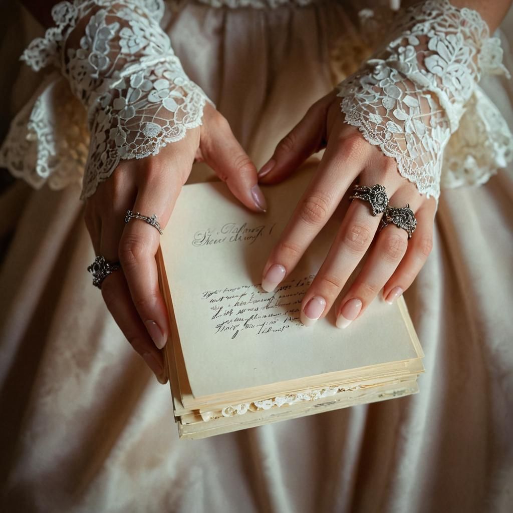 Intimate Portrait of Hands Holding Sentimental Letters