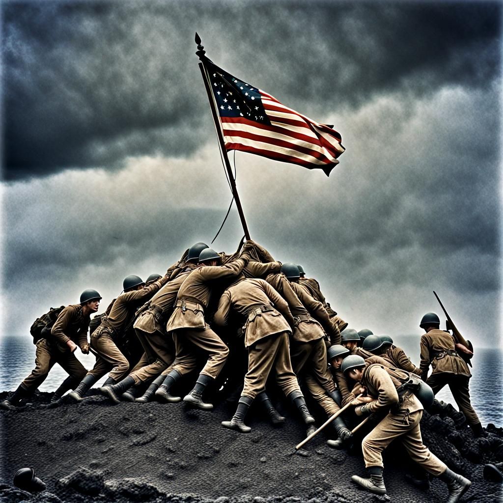 Iwo Jima Flag Raising: Dramatic 1945 Photograph