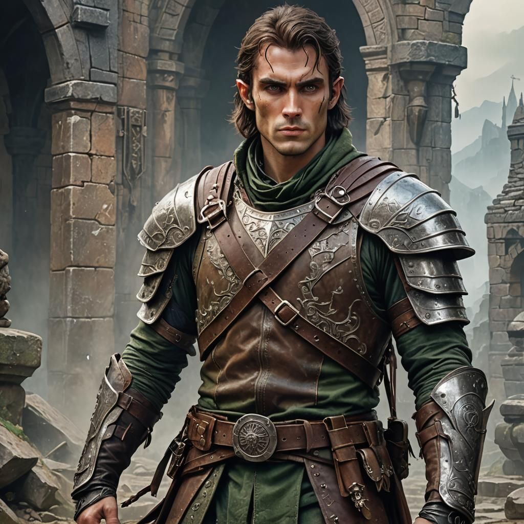 Half-Elf Rogue Ready to Throw Daggers in Fantasy World