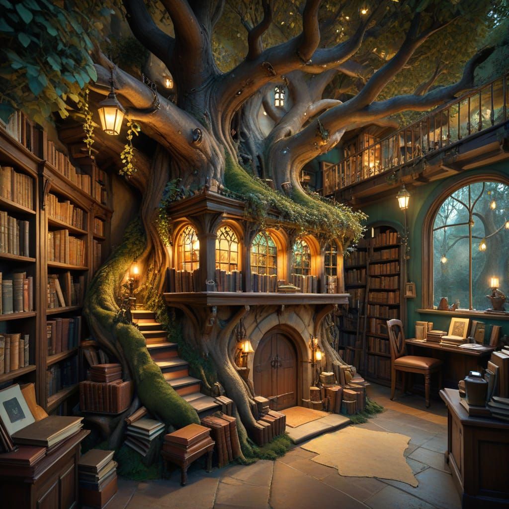 Fairytale Bookshop in Ancient Tree Hollow