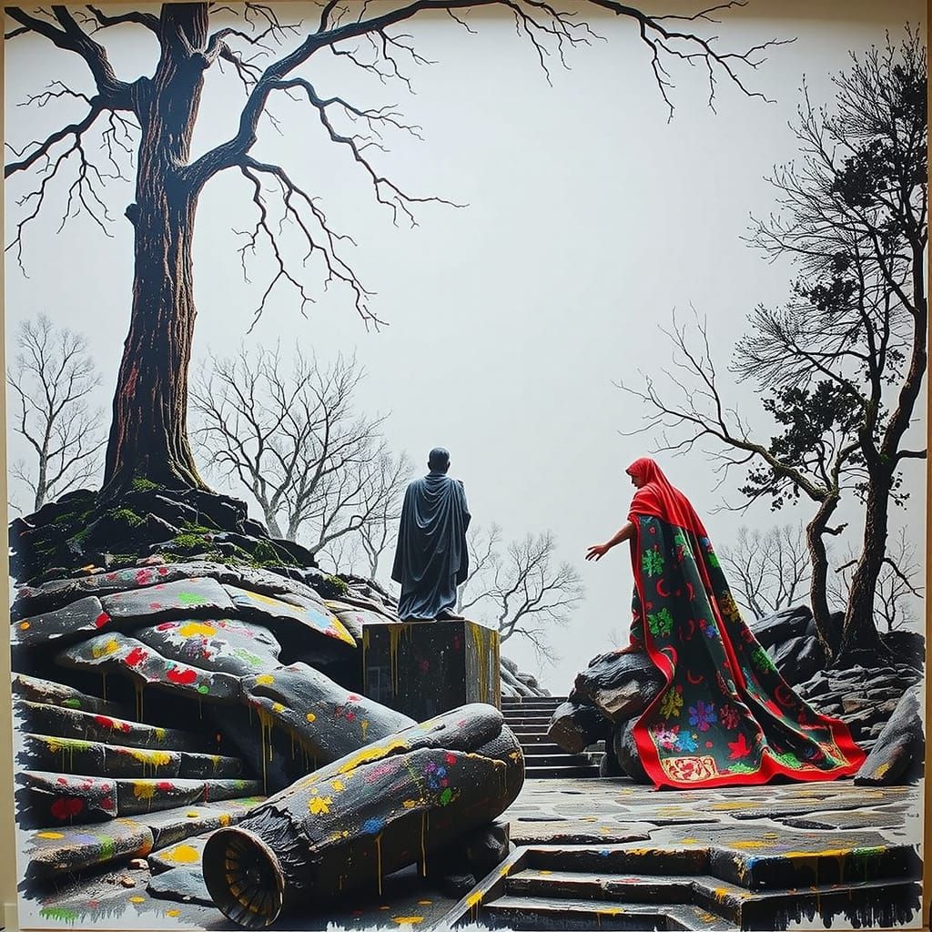 Hyperrealistic Sculpture With Dynamic Lighting And Vivid Col...