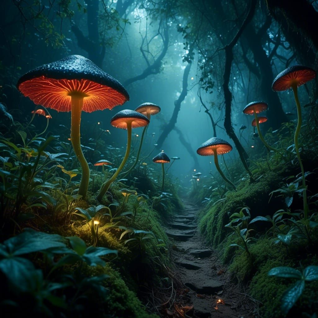 Bioluminescent Fairytale Landscape