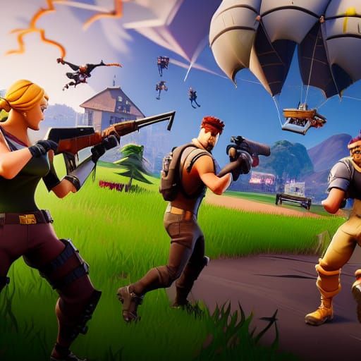 Gacha Life vs Fortnite: Detailed Matte Painting