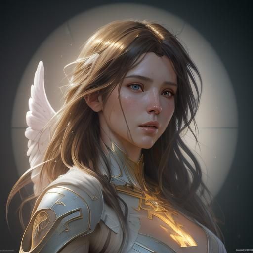 Biblically Accurate Angel Portrait in Hyperdetailed Style
