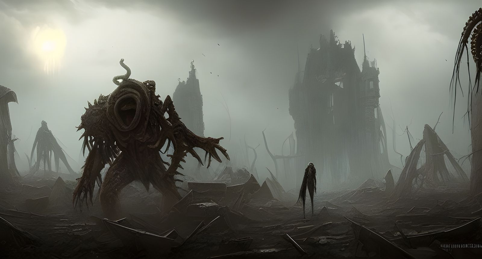 Dark Post-Apocalyptic World Ruined by Elder God