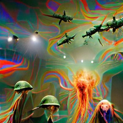 Psychedelic World War II Museum Staff