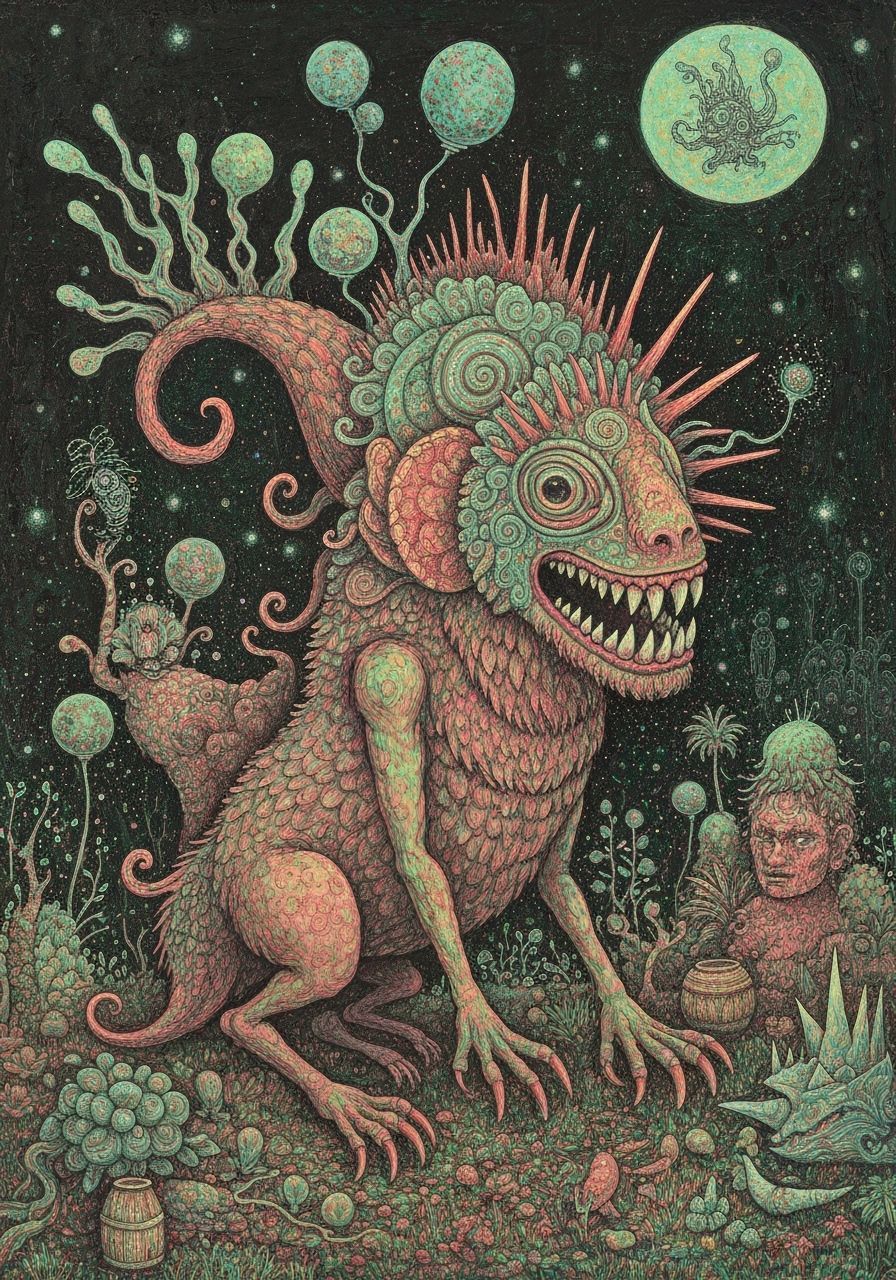 Intricate Folk Art Character Portrait from Parallel Universe