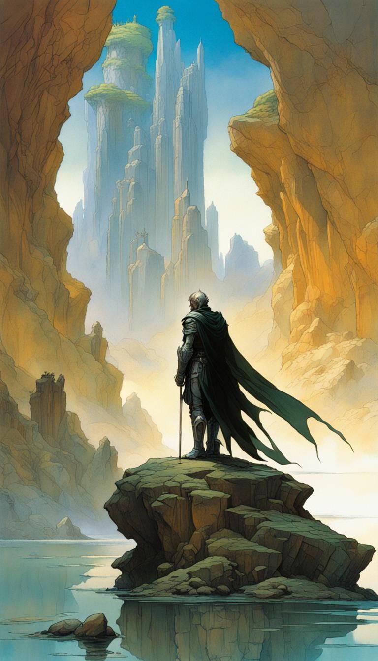 16k resolution, art by Yoshitaka Amano, Alphonse Mucha, Syd Mead, Brom, Vetarmora, Boris Vallejo, Jakub Rebelka, and Pet...