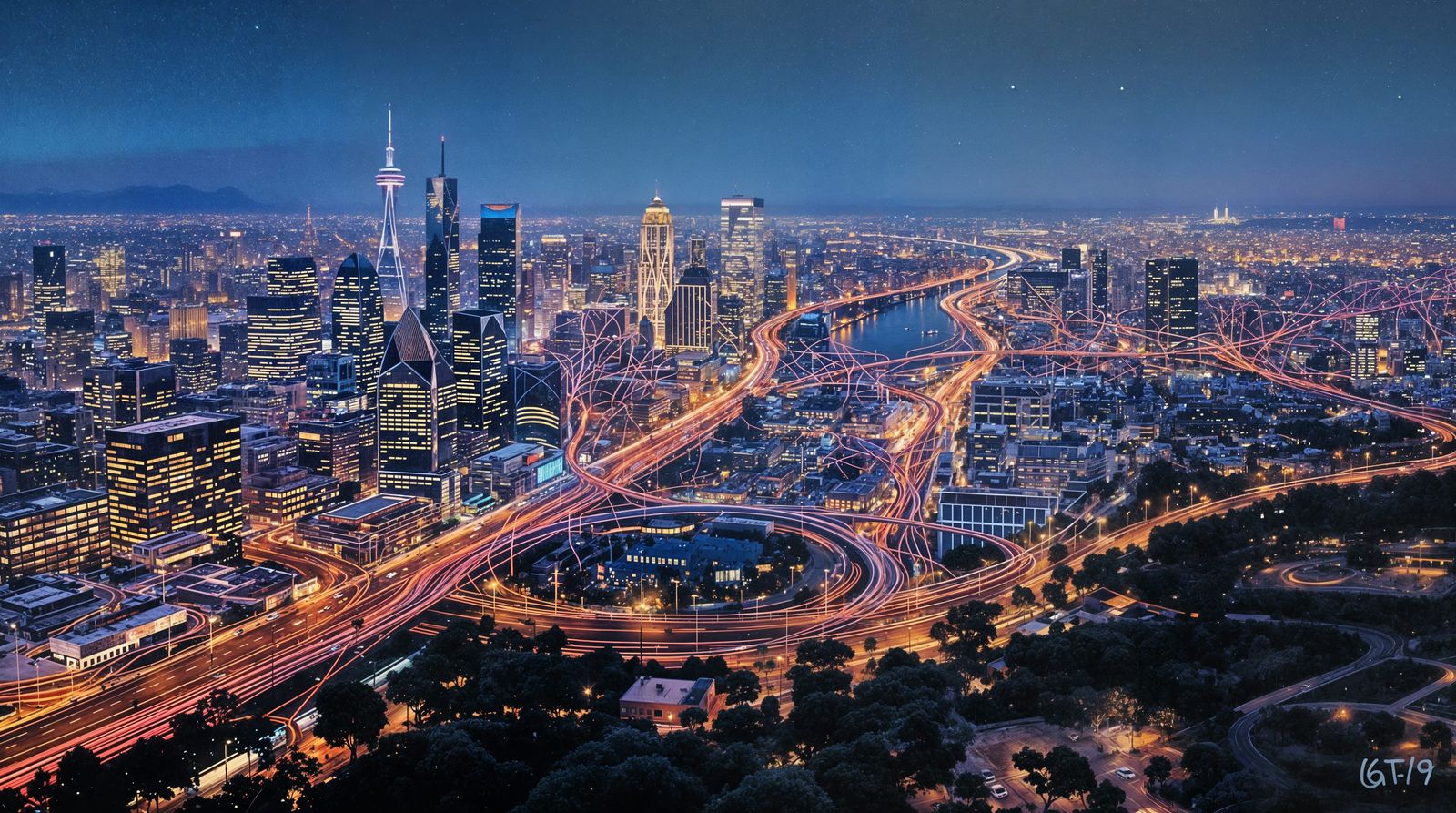 Vibrant Cityscape Alive with Inner Life