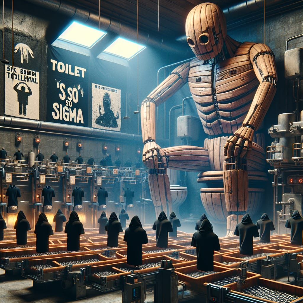 Wooden Humanoid Factory: Skibidi Toilet Apparel