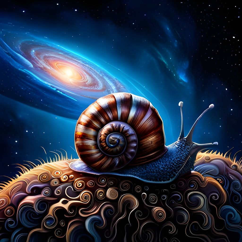 Cosmic Snail Portrait in Ultra Detail