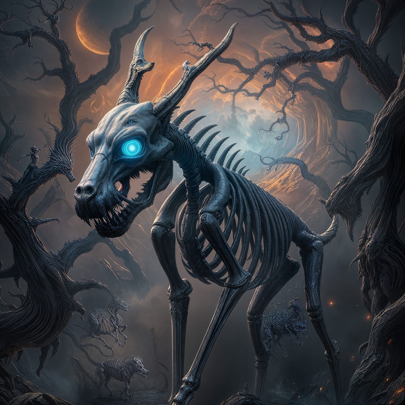 Fantastical Skeleton Dog Concept Art