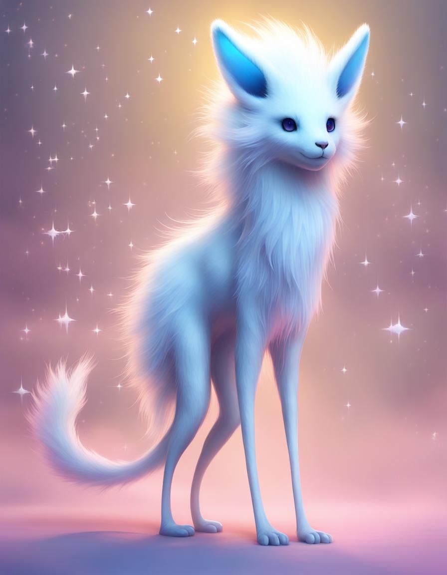 Ethereal Furry Creature with Gem Spikes in Dreamy Mist