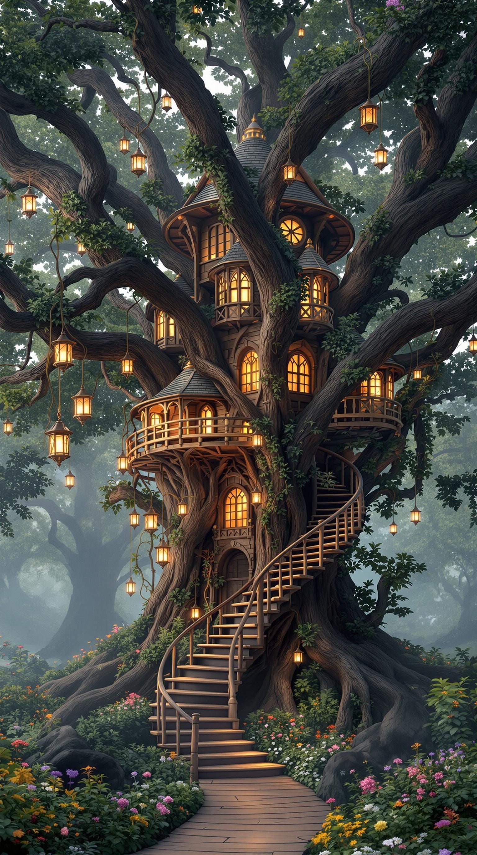 Whimsical Woodland Treehouse in Mystical Neverland