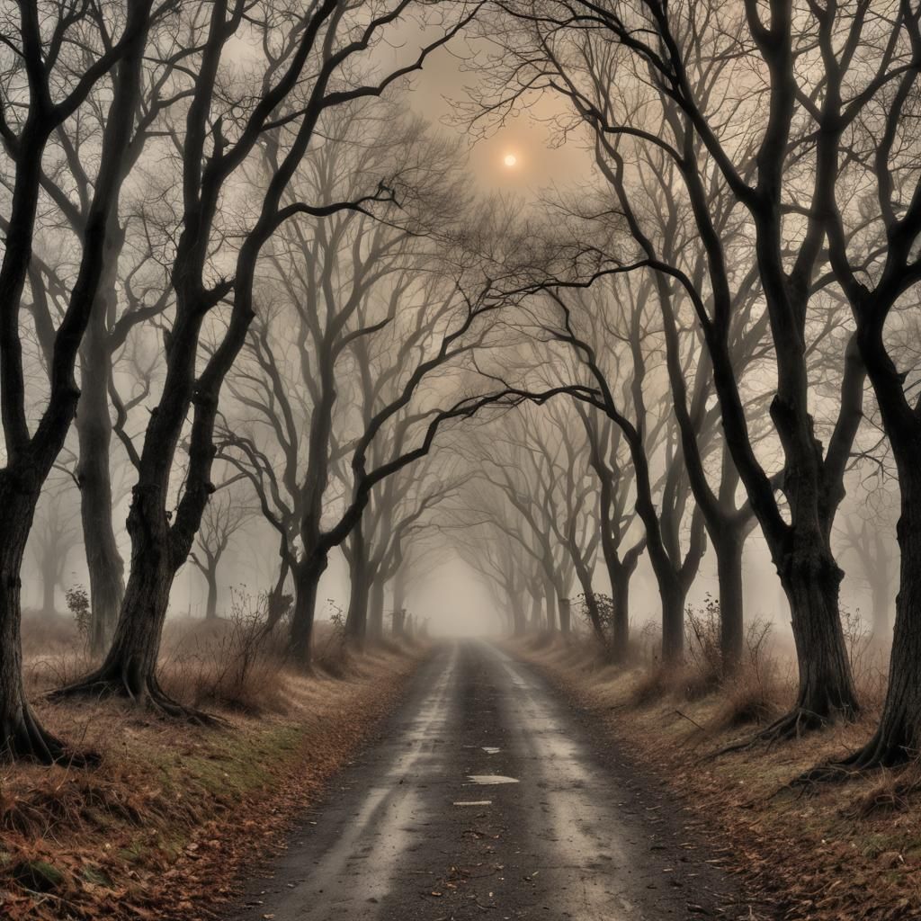 Atmospheric Image of Hope in Foggy Dawn Light