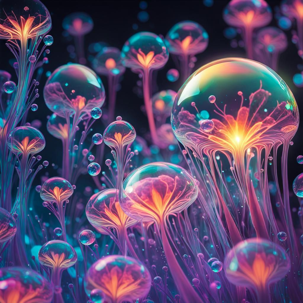 Brainwave Flowers in a Sci-Fi Galaxy