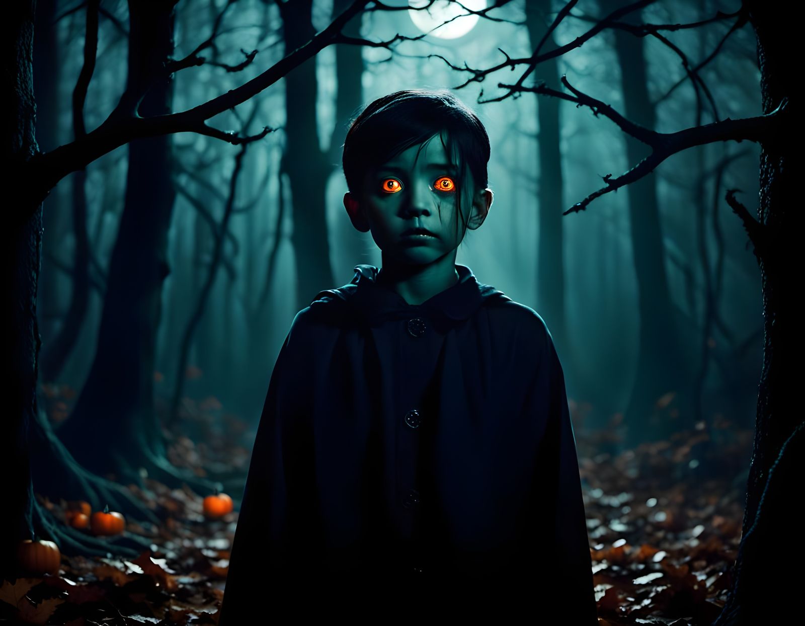 Eerie Eyes Lurking in Dark Woods