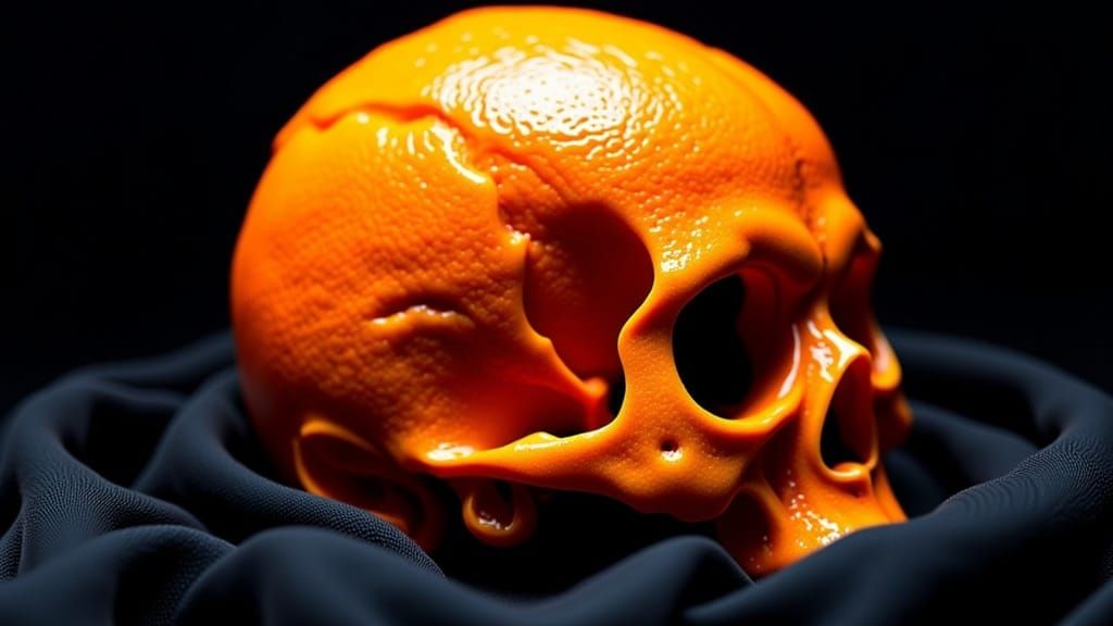 Gothic Orange in Skull Mould, a Morbid yet Elegant Fruit