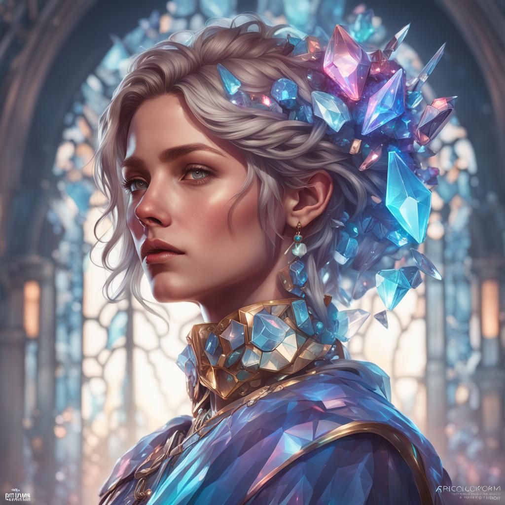 Hyperdetailed Crystal Girl Portrait in Unreal Engine 5