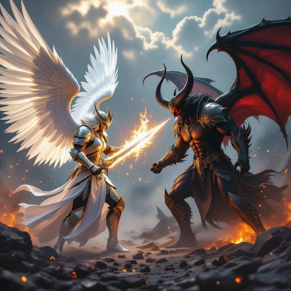 Archangel vs Demon: Hyper-realistic Epic Battle