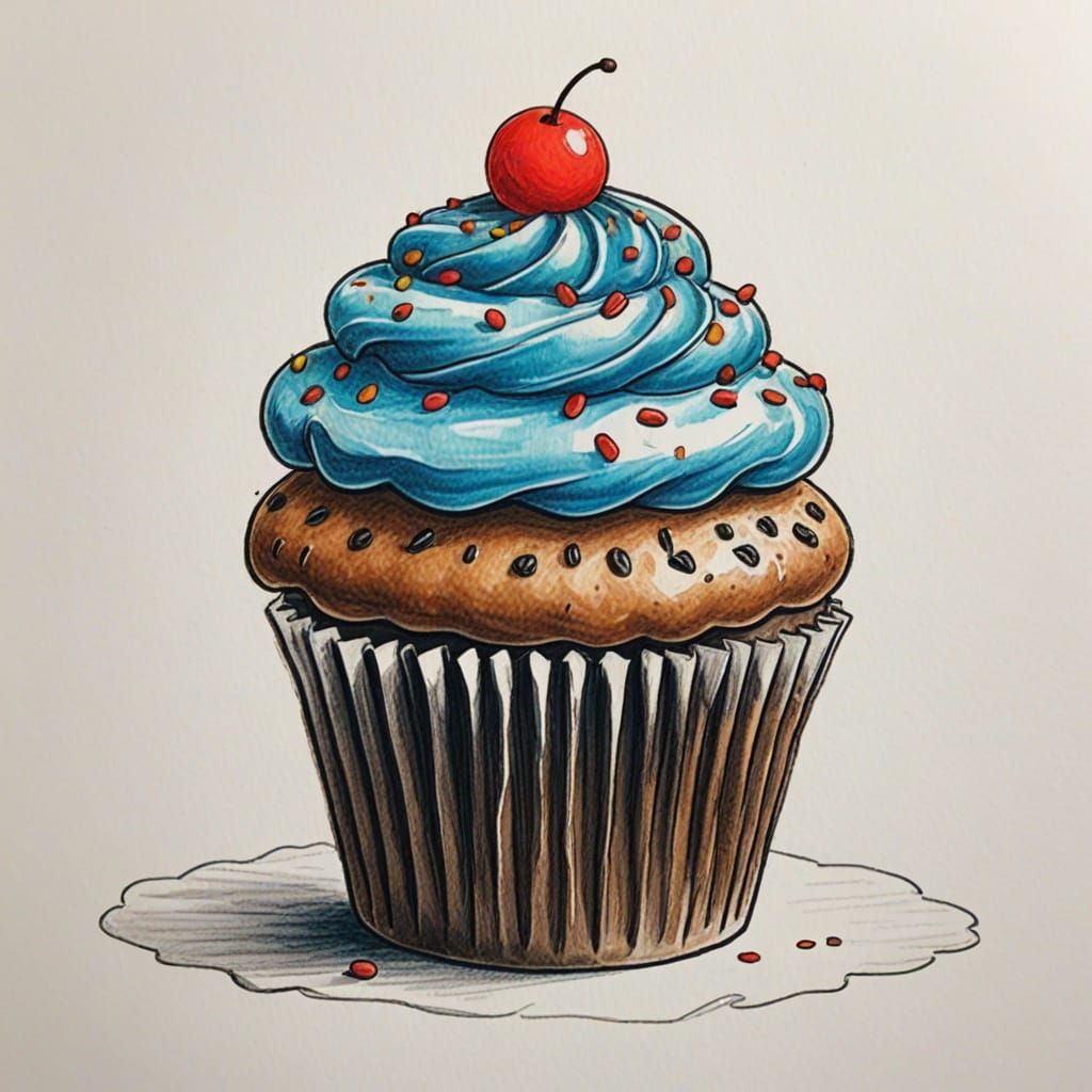Whimsical Child's Cupcake Art