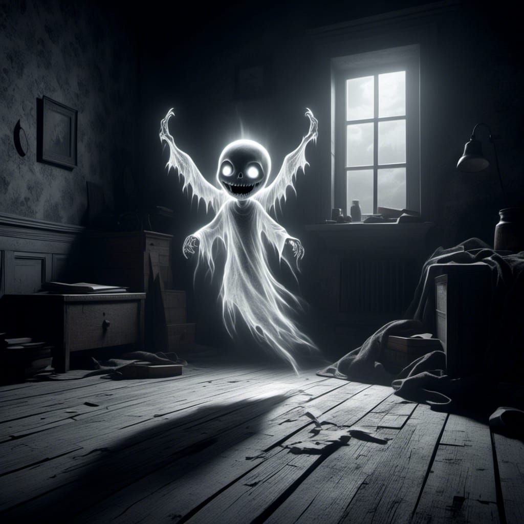 Ethereal Ghostly Entity by a Lamp