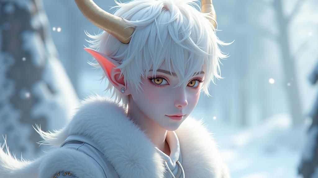 Anime Style Wight Demon with Platinum Hair