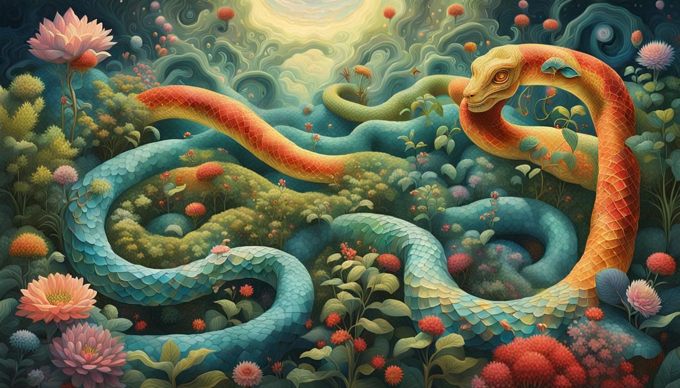 Cosmic Serpent: Origin of Knowledge in Rich Colors