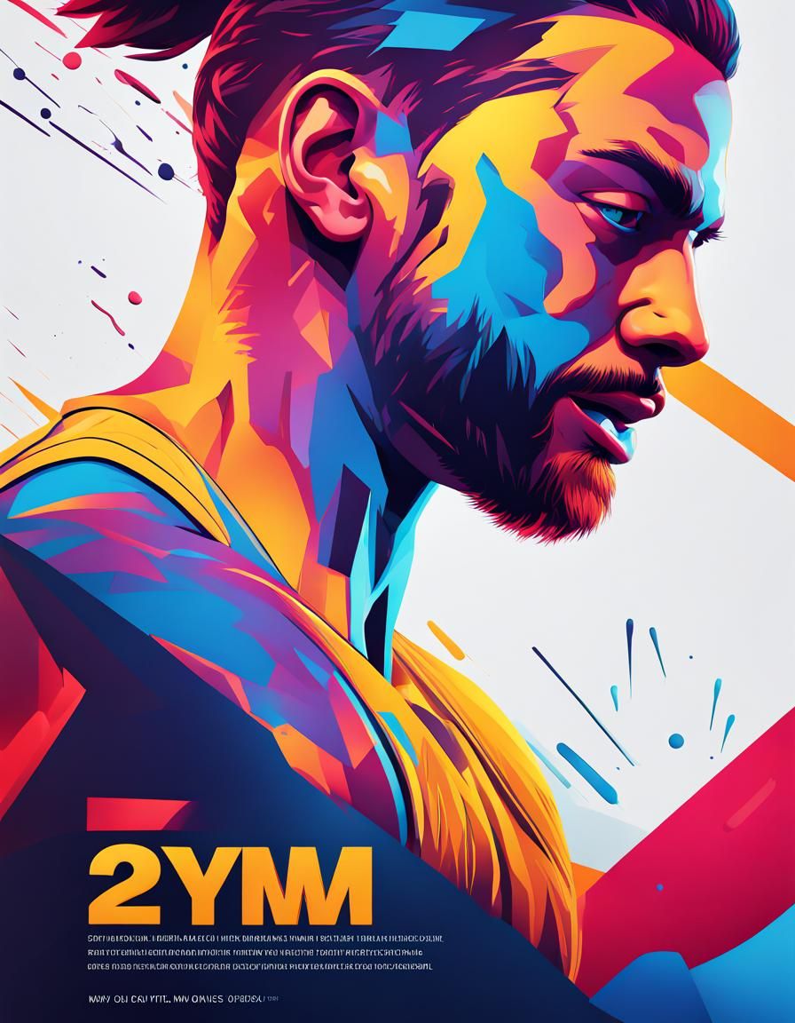 Minimalist Gym Poster Design in Splash Art Style